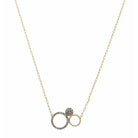 16" Gold, Open Circle, Circle, Crystal Circle  Necklace, 3" Ext