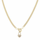 14.5" Clear Crystal and Gold Heart Lock with Mini Star Necklace