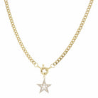 14.5" Clear Crystal and Gold Star Necklace