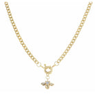 14.5" Clear Crystal and Gold Bee Necklace