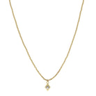 Matte Gold Ball Beaded and Gold Diamond with Center Crystal Necklace