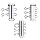 Silver Layered Necklace Clasps, No Display Package