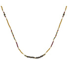 Mustard, Green, Olive, Red, Gold Beaded with Olive Faceted Beaded Portion Necklace
