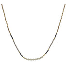 Taupe, Gold, Grey, Black Beaded with Grey Faceted Beaded Portion Necklace