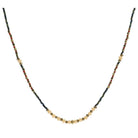 Dark Green, Gold, Maroon, Champagne Beaded with Champagne Faceted Beaded Portion Necklace