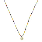 Multi and Gold Beaded with Gold Disc Necklace