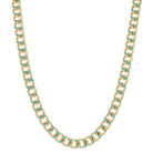 Turquoise Enamel Curb Chain Necklace