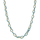 Teal Enamel Cable Chain Necklace