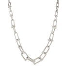 Gradually Chunkier Silver U-Link Chain Necklace, .5" Pendant
