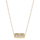 16" 6-Sided Cylinder Bar, Gold Greenery with Crystal, "BE STILL", Gold Starburst Necklace, 3" Ext