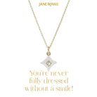 16" White Enamel Pointed Diamond with Mini Center Crystal Necklace, 3" Ext