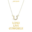 16" Gold Horseshoe with Opal Accent and Pave Crystal Embellishment Necklace, 3" Ext