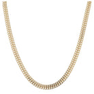 16" Gold Braided Curb Chain Necklace, 3" Ext
