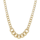 16" Gold Chunky Curb Chain Portion and Smaller Curb Chain Necklace, 3" Ext