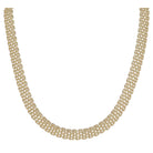 16" Gold Mesh Band Chain Necklace, 3" Ext