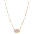 16" Rose Gold Druzy Oval Necklace, 3" Ext