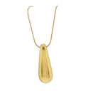 18K Gold Plated Snake Chain Necklace with Gold Elongated Teardrop