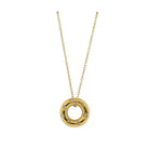 18K Gold Plated O-Shaped Chain Necklace with Clear Crystals in Open Circle