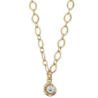 18K Gold Plated Chain Necklace with Pearl Inside Gold Casting