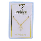 18K Gold Plated Chain Necklace with Clear Crystal Cross