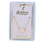 18K Gold Plated Chain Necklace with White Stone Oval