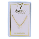 18K Gold Plated Chain Necklace with Clear Crystal Bow
