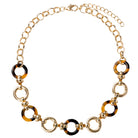 Gold, Tortoise Smaller Circle Linked Necklace