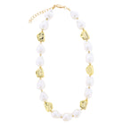 18K Gold Plated Large Gold & Pearl Beaded Necklace