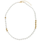 18K Gold Plated Gold,Pearl 4mm, 8mm Beaded Necklace