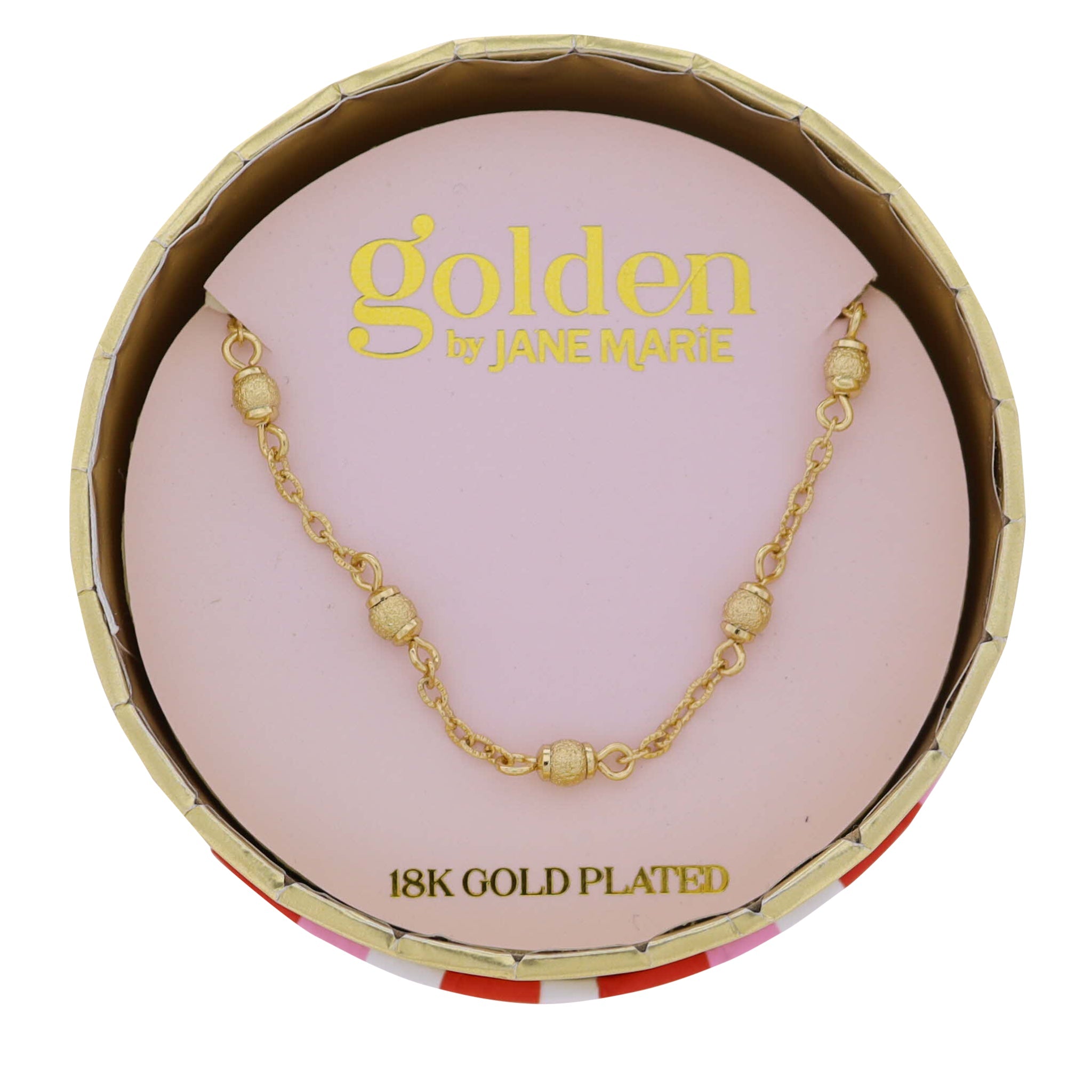 18K Gold Plated Cable, Satin Ball Chain Necklace