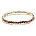 Set of 2, Peach Czech & Seed Bead Stretch Bracelet