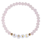 Lavender, Pink, Yellow, Orange, Tq Beaded Stretch Bracelet with Spacers