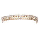Gold Crystal Two Row, Square & Diamond Bracelet