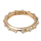 Gold Bangle Bracelet with Pearl Hearts