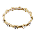 Gold Large Crystal Artisan Stretch Bangle Bracelet