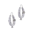 Silver, Clear Hoop Earrings with Clear Crystals