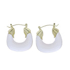 Gold, Clear Wide Hoop Earrings