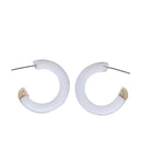 Gold, Clear Hoop Earrings with Gold Ends