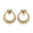 Gold Heart Earring with Gold Open Circle