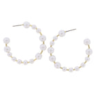 18K Gold Plated Multi Sized Pearl Hoop Earring