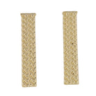 Gold Faux Weave Rectangle Earring