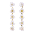 White, Gold, Clear Falling Flowers Earring