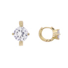 Gold Huggie Earring with Large Crystal
