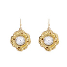 Artisan Flower Earring with Clear Crystal Center