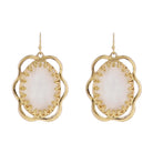 Artisan Shape Earring with White Resin Oval