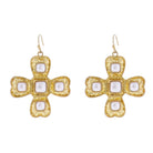Artisan Cross Earring with Pearl Accents