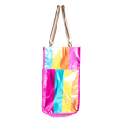 Sunset Stripes Multi Purpose Tote Bag - Stylish PU Leather Bag - Charming Charlie