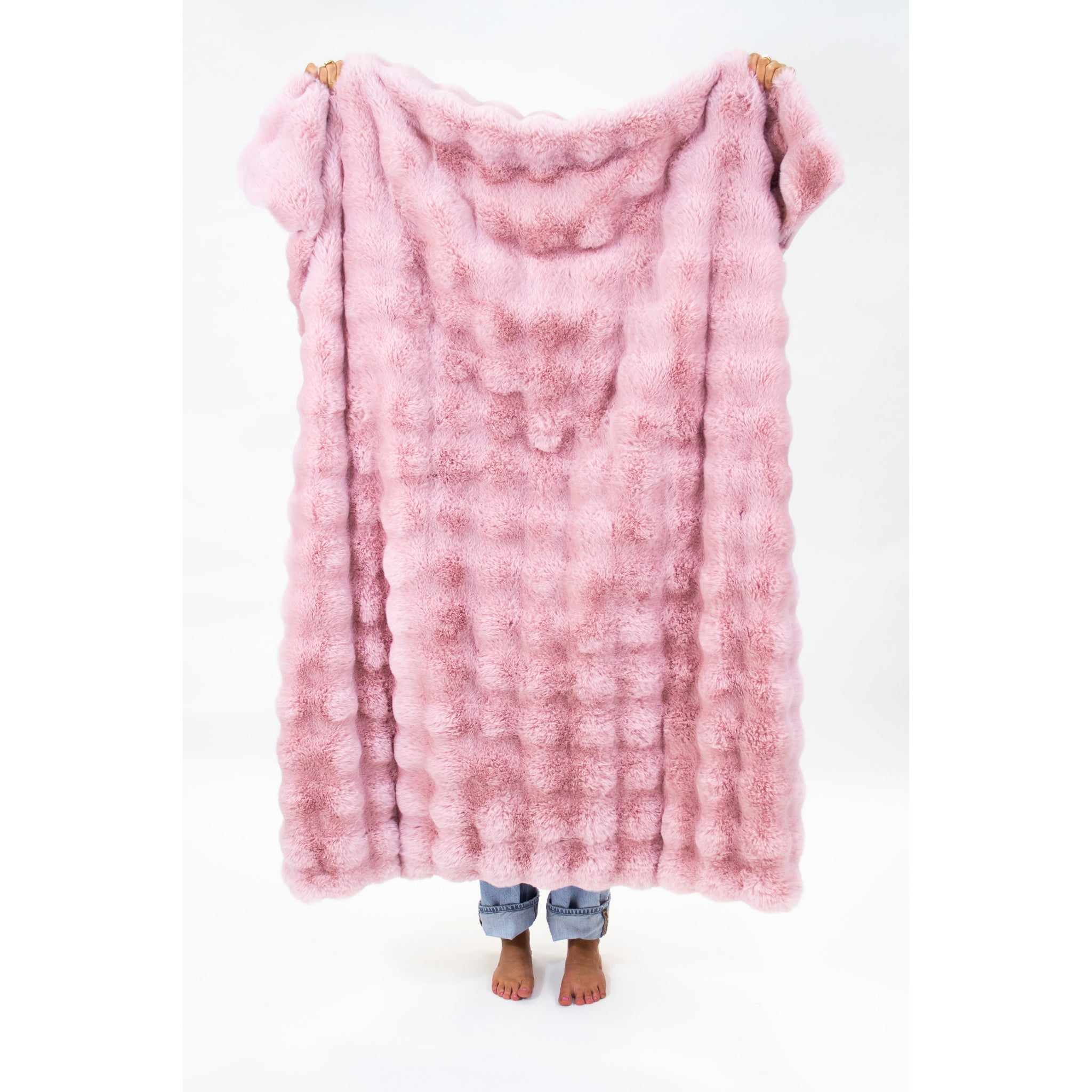 Pink Faux Fur Throw Blanket