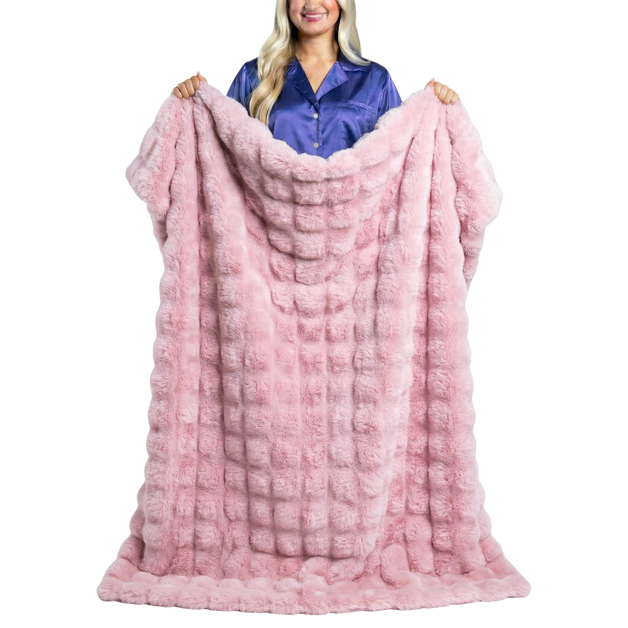 Pink Faux Fur Throw Blanket - Charming Charlie