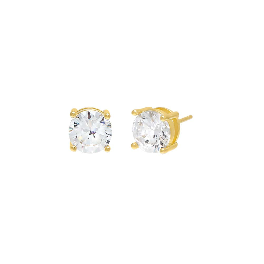 Gold / 8 MM Juliette Stud Earring - Adina's Jewels